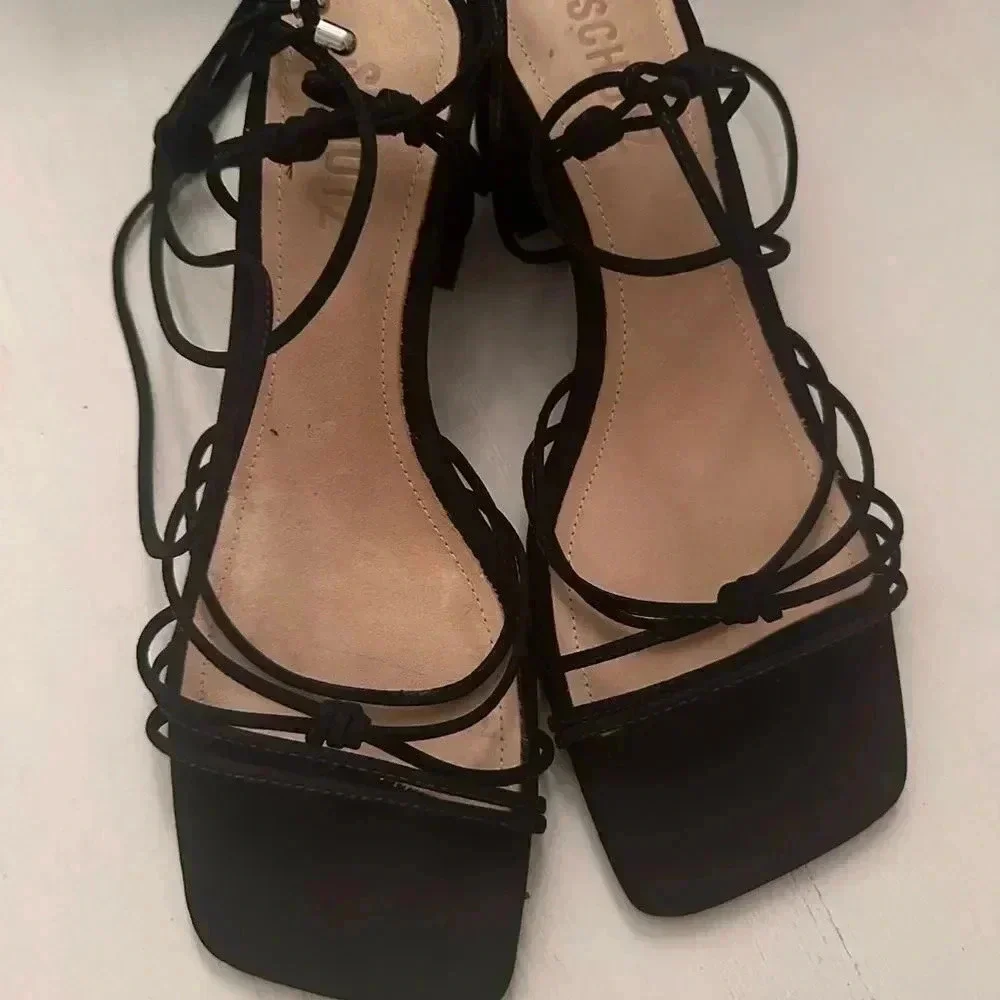 SCHUTZ Suede Block Wrap Around Sandals S 7,5